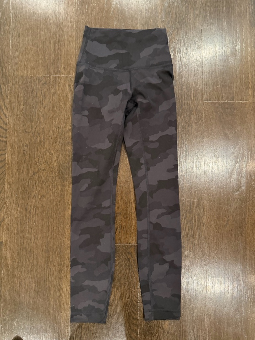 Lulu Lemon Girls High-Waist Kids Black Camo Leggings - Black/Gray Size 0